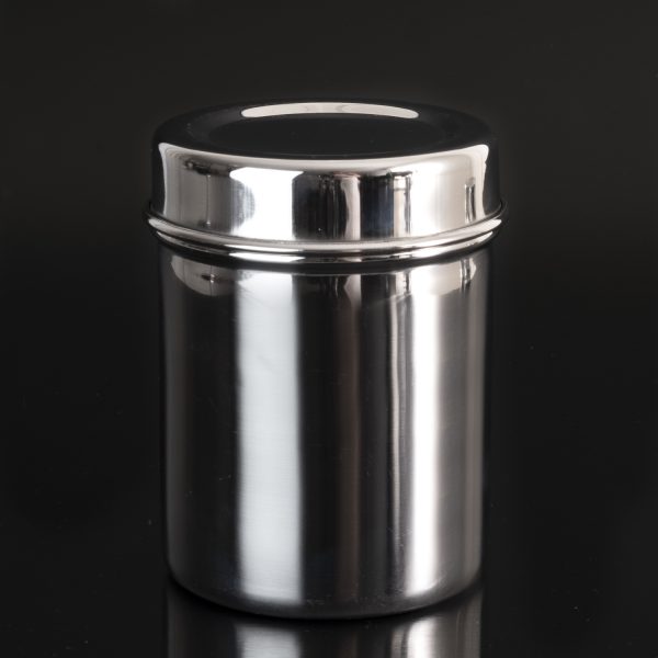 Tea tin chrome steel round 100g