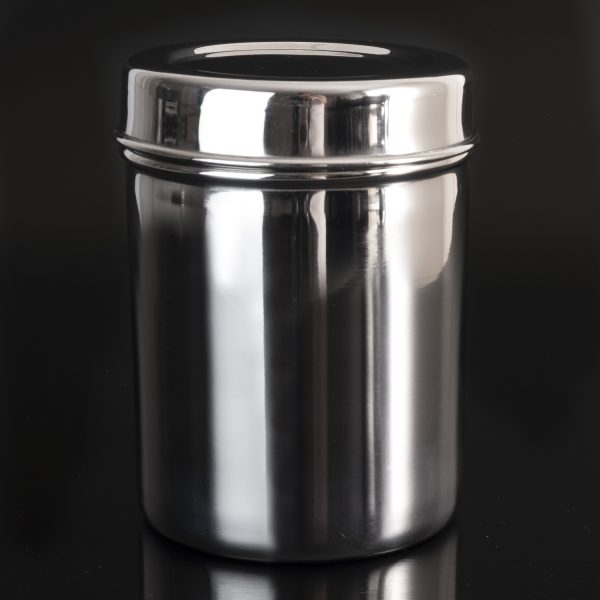 Tea tin chrome steel round 200g