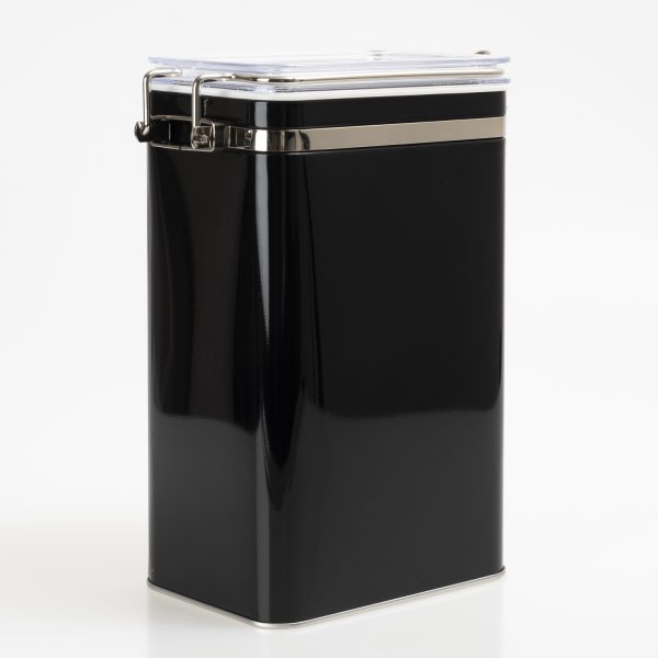 Coffee tin square black 500g - Image 2