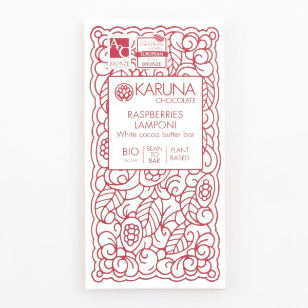 Karuna white with raspberry organic (vegan), 60g