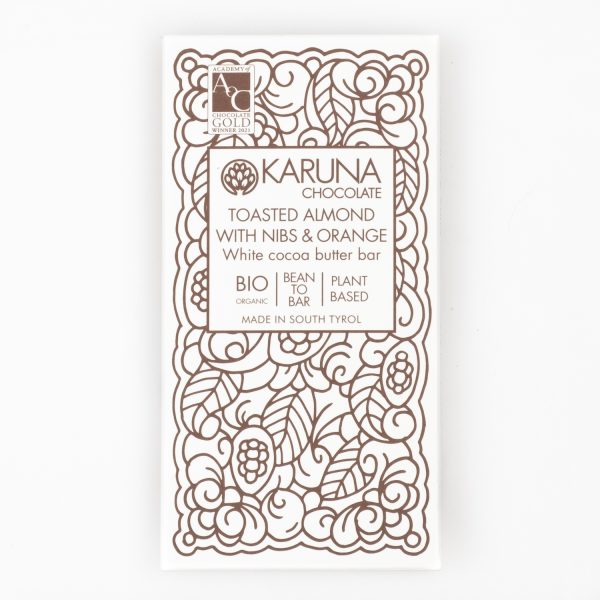 Karuna weiss Mandeln, Nibs, Orange bio 50g