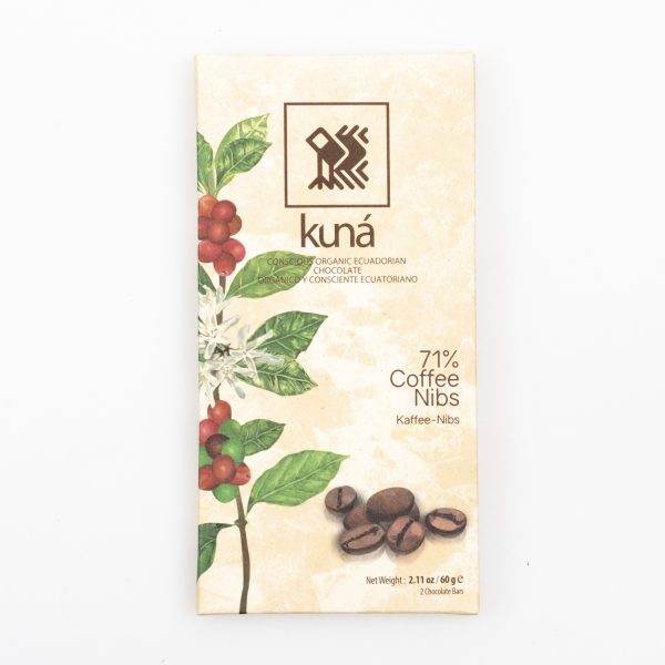 Kuna coffee nibs organic 71%, 2x30g