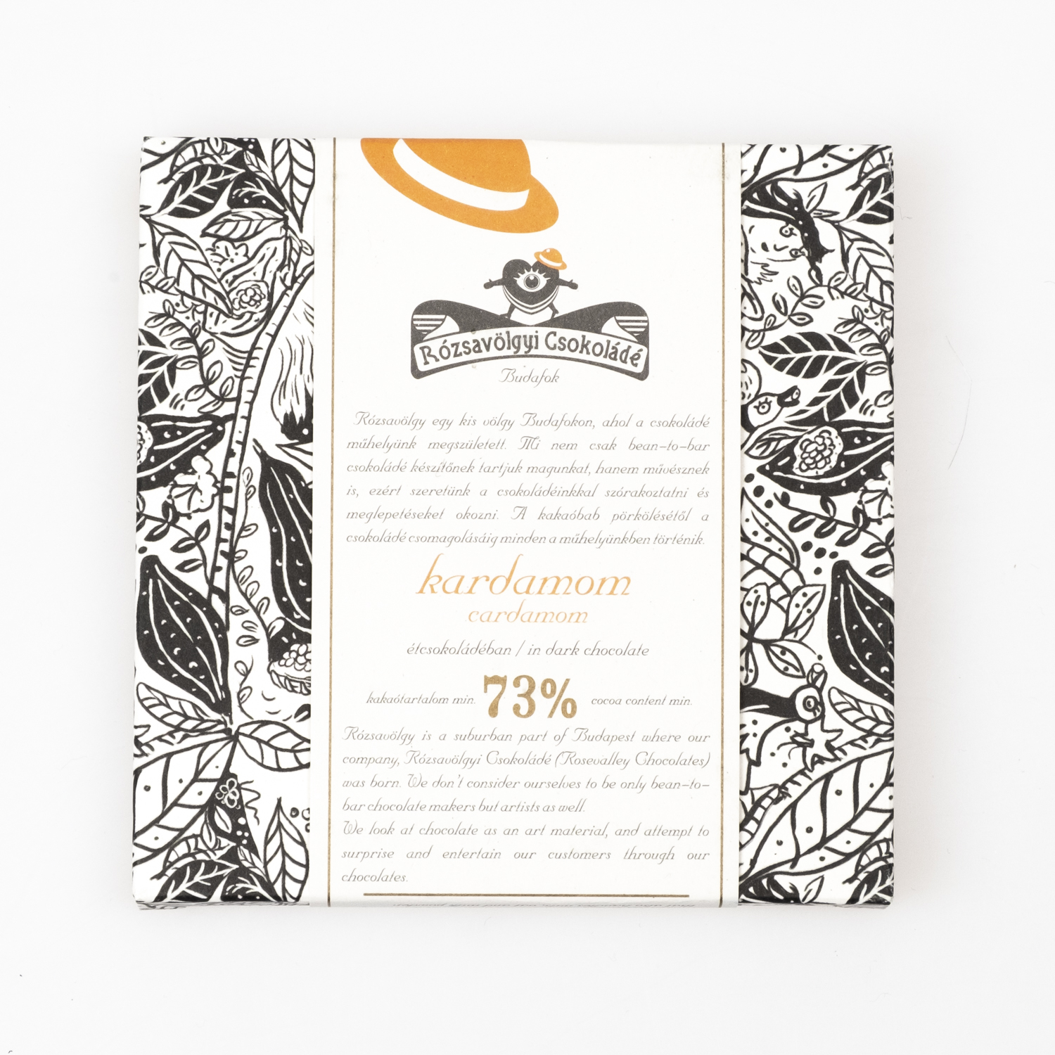 Rózsavölgyi Schokolade mit Kardamom 73%, 70g