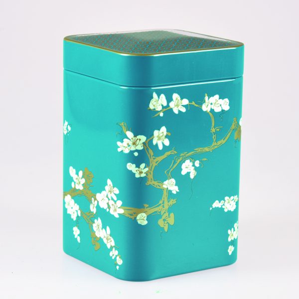 Tea tin "Cherry blossoms" turquoise 100g