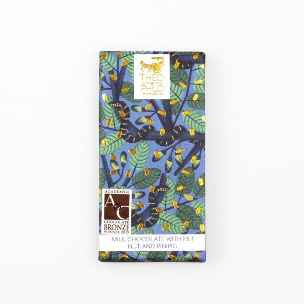 Theo & Philo Milk Pili Nuts and Pinipig 44%, 45g
