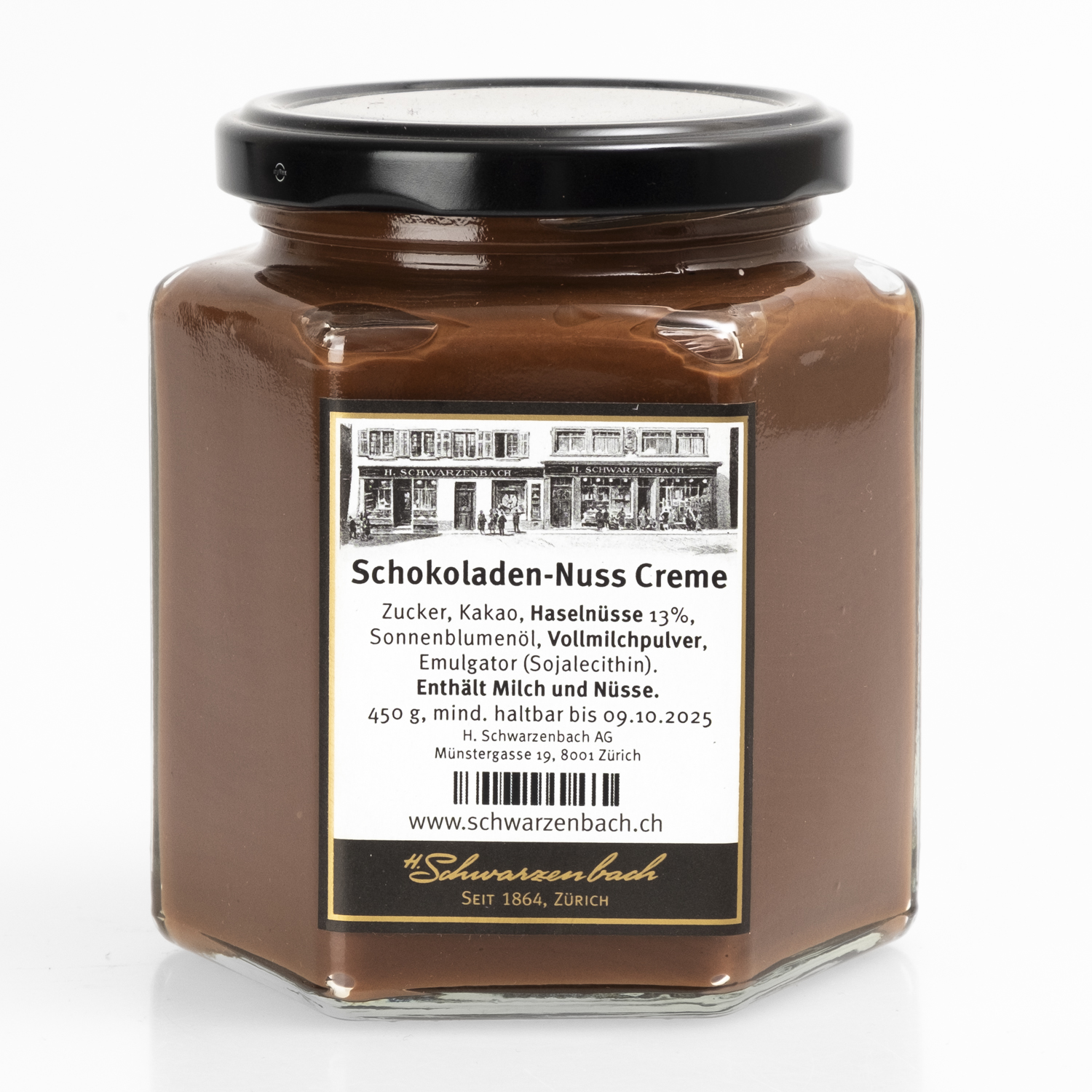 Schokoladen-Nuss Creme 450g - schwarzenbach.ch