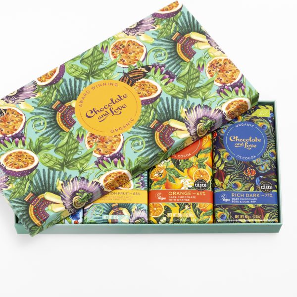 "Chocolate & Love Geschenkbox Passion Fruit 4x80g