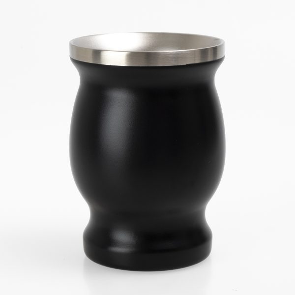Mate Becher aus Edelstahl, schwarz 200ml
