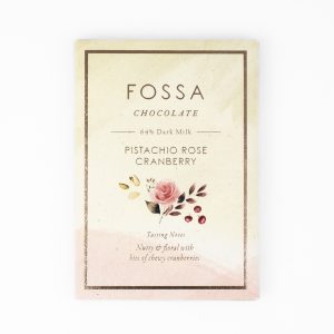 Fossa Pistachio Rose Cranberry 64% milk, 50g