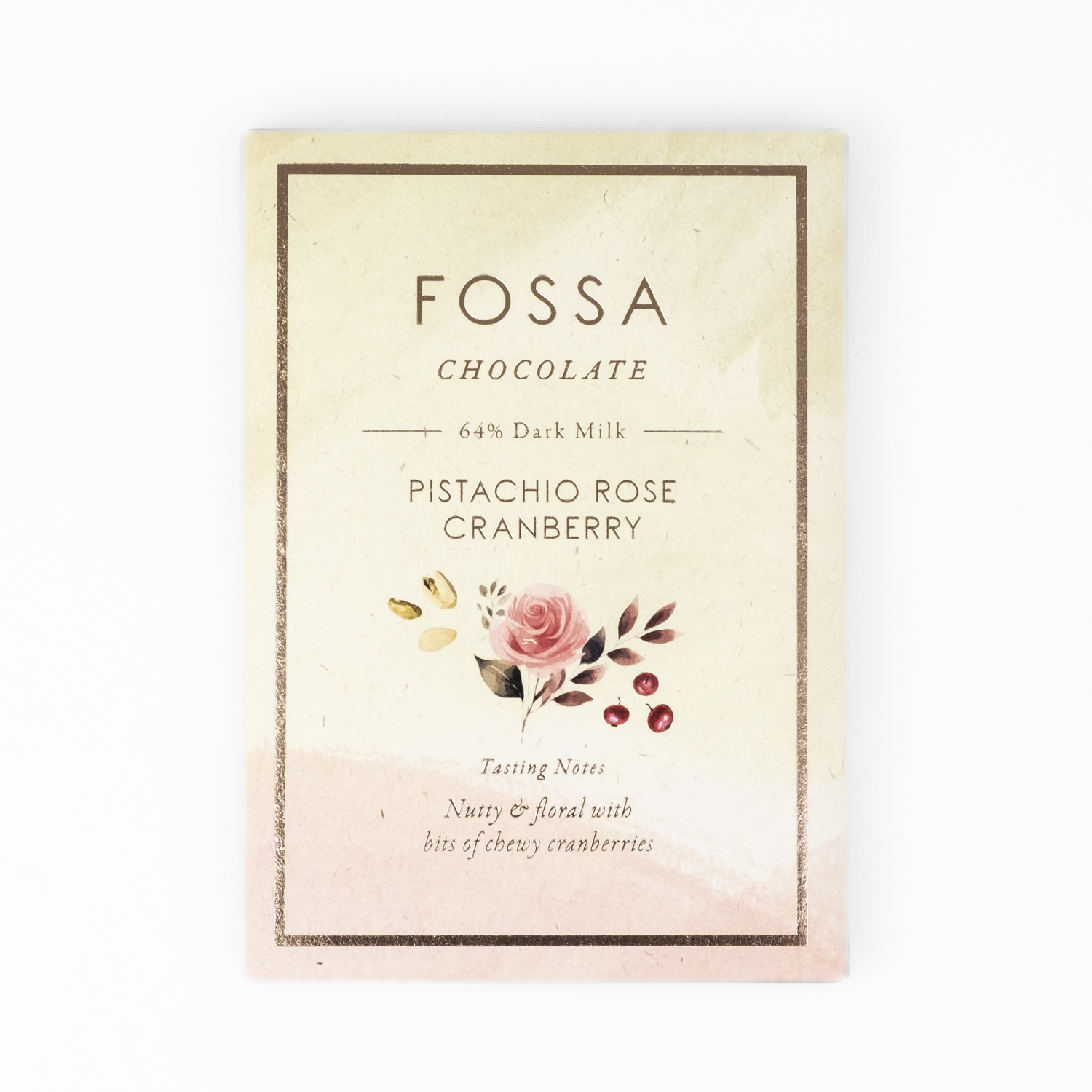 Fossa Pistachio Rose Cranberry 64% Milch, 50g