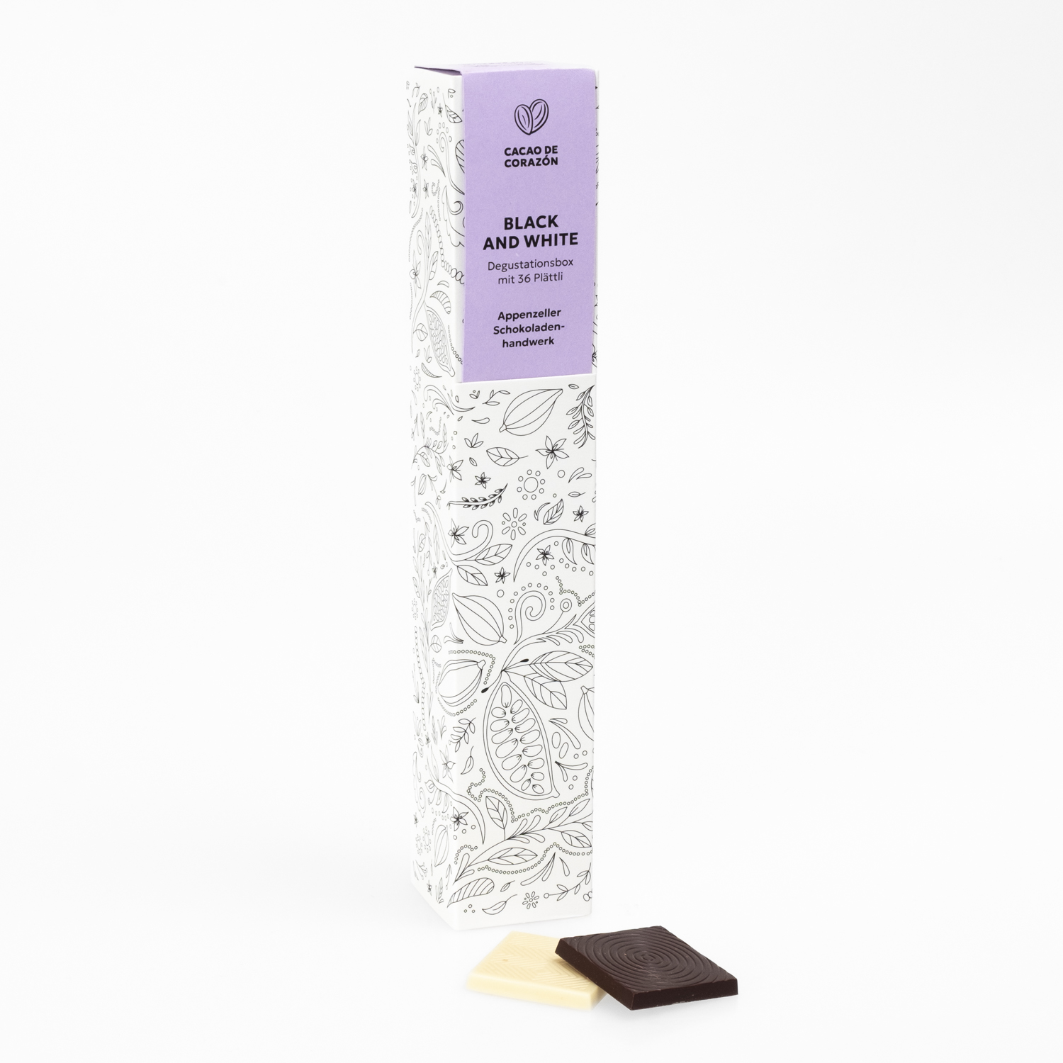 Cacao de Corazón Black & White Degubox 36x5g