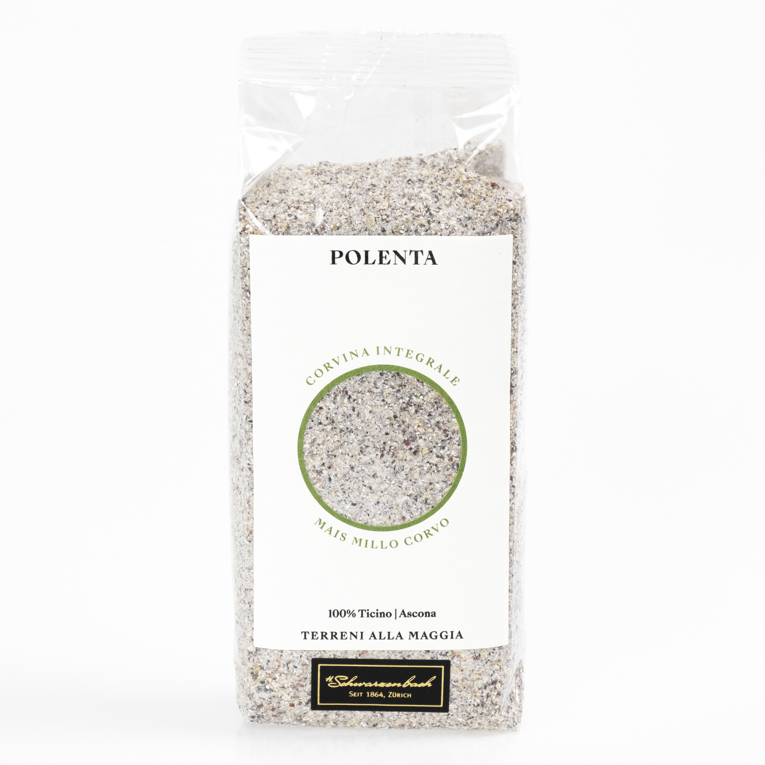Polenta Corvina integrale nera, Ticino 500g